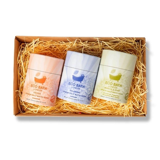 Eco Bath London Epsom Salt Gift Set – Three Therapeutic Blends, One Luxurious Spa Experience at Home