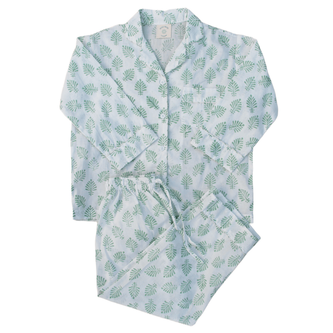Sleep in Style – The WooWoo London Sage Green Leaf Pyjamas