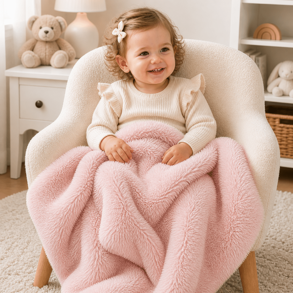 Cloud-Soft and Under a Tenner: The For Your Little One Pink Faux Fur Baby Blanket Every Parent Needs