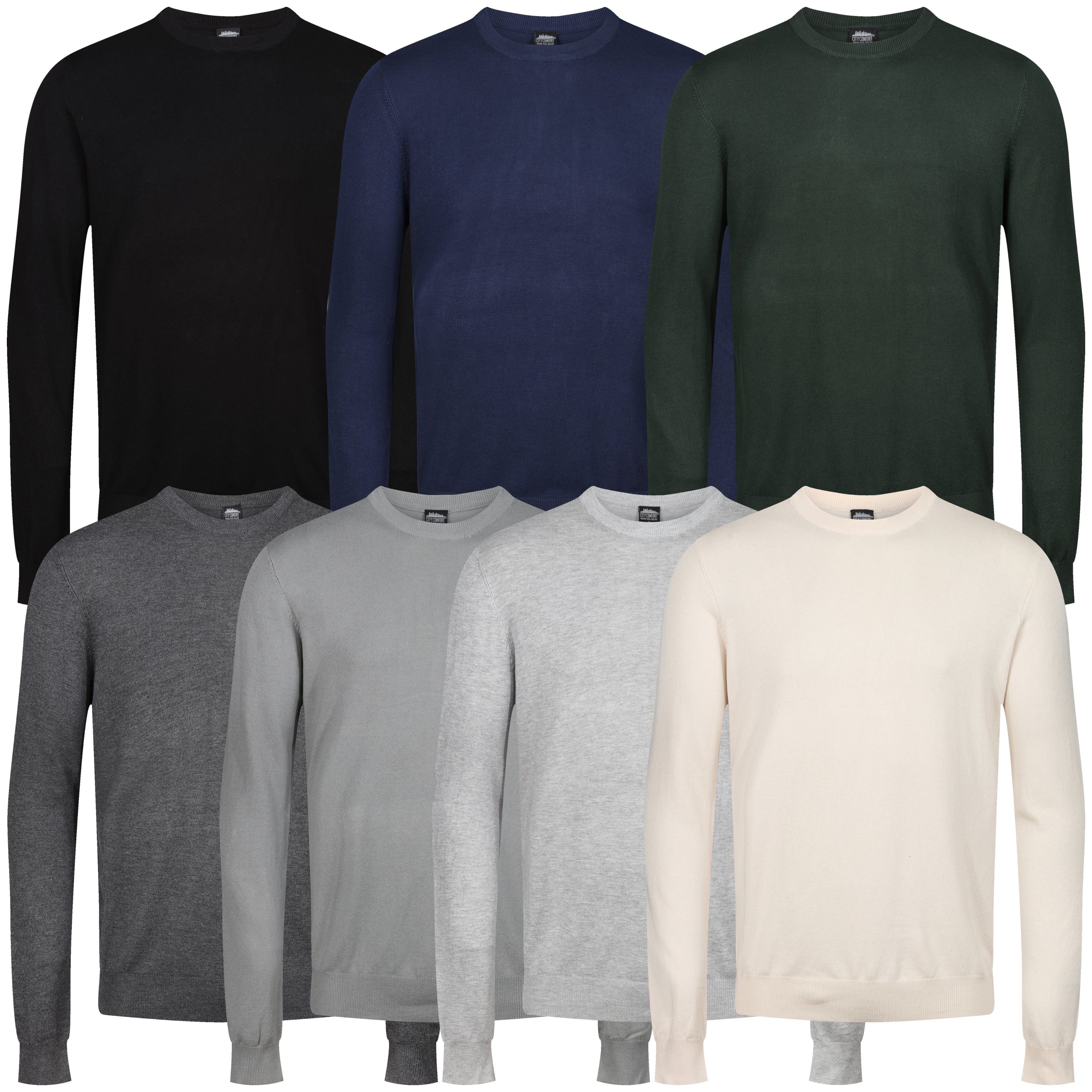City Comfort Crew Neck Jumper — lightweight 80% viscose 20% nylon long sleeve jumper with elasticated ribbed neck, hem and cuffs in regular fit for casual layering