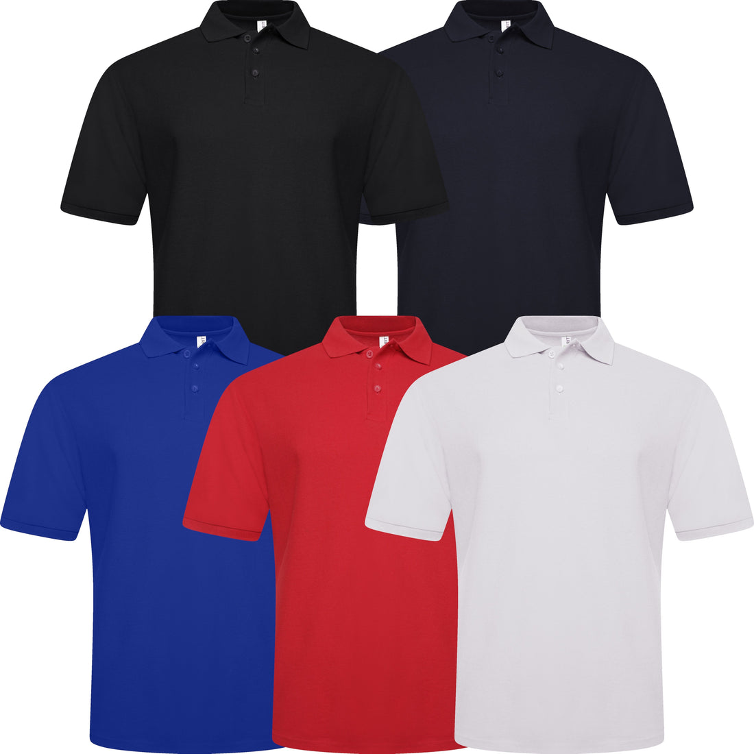 Eco Spirit 100% Organic Cotton Pique Polo Shirt – Point Collar, 3-Button Placket, Regular Fit in 5 Colours at Just £3.99
