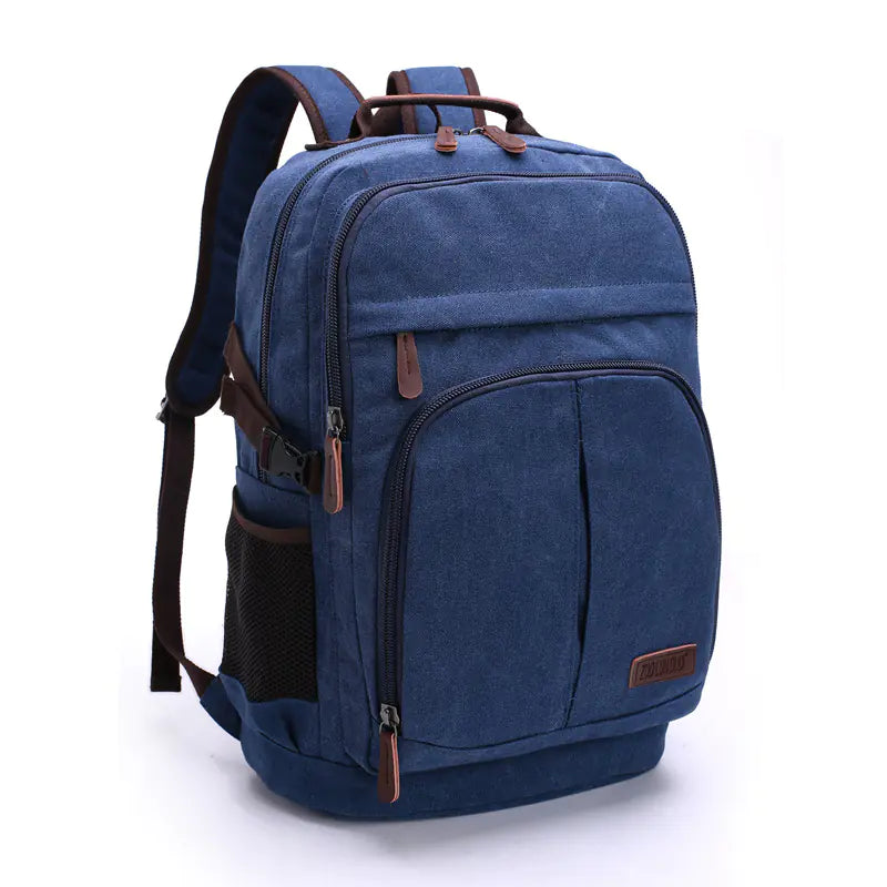 DArtano Large Capacity Canvas Backpack in natural canvas – unisex everyday travel bag with multiple compartments and durable waxed canvas construction