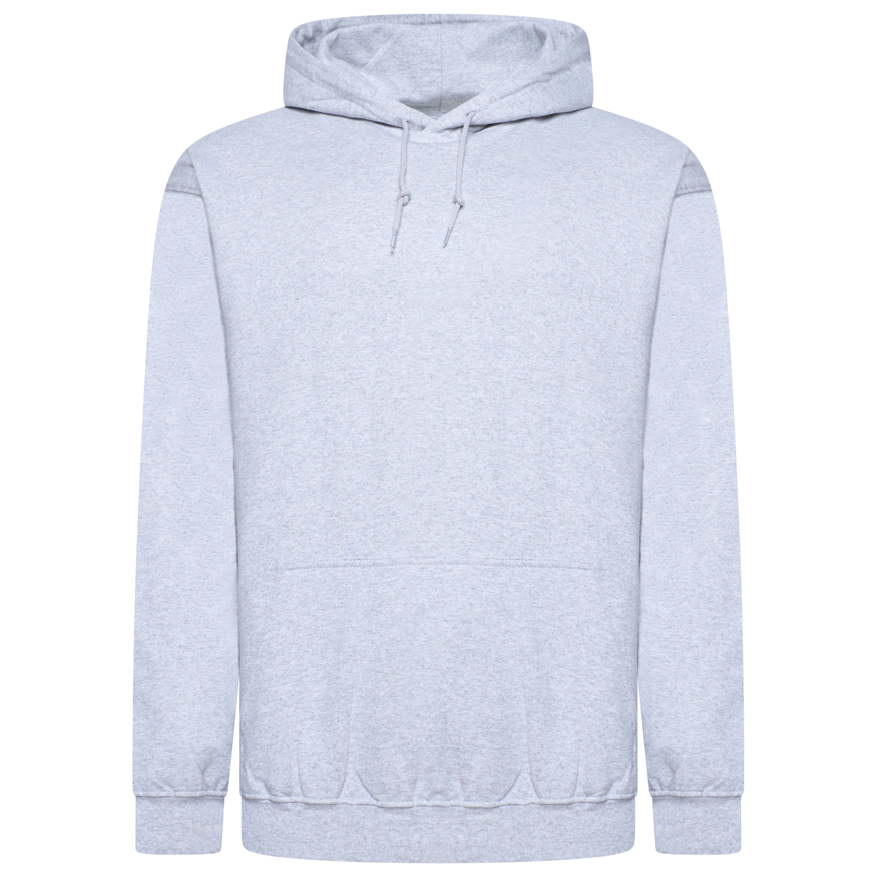 Regular Fit Pullover Fleece Hoodie in marl pattern — front view showing kangaroo pocket, elasticated hem and cuffs in soft 60% cotton 40% polyester fleece fabric