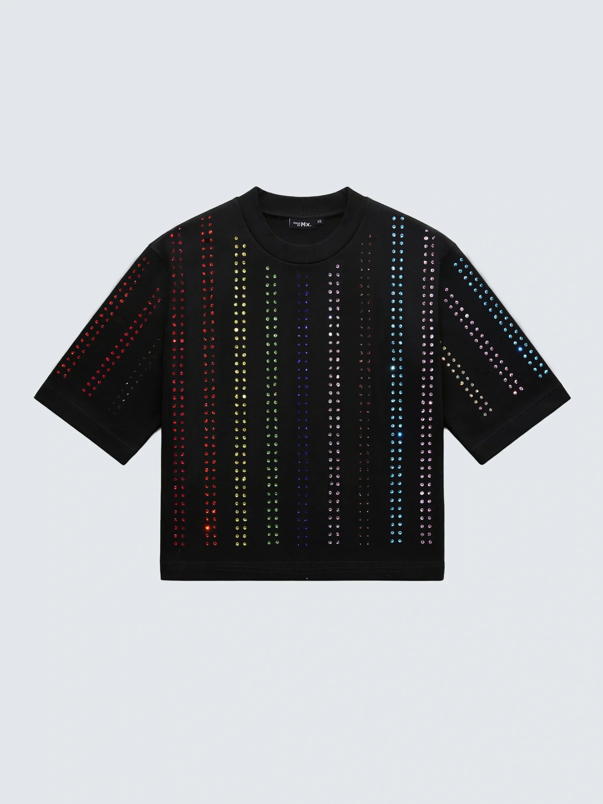 Wear Your Pride in Rhinestones: Haus of Mx. PROUD T-Shirt Black at £59.99