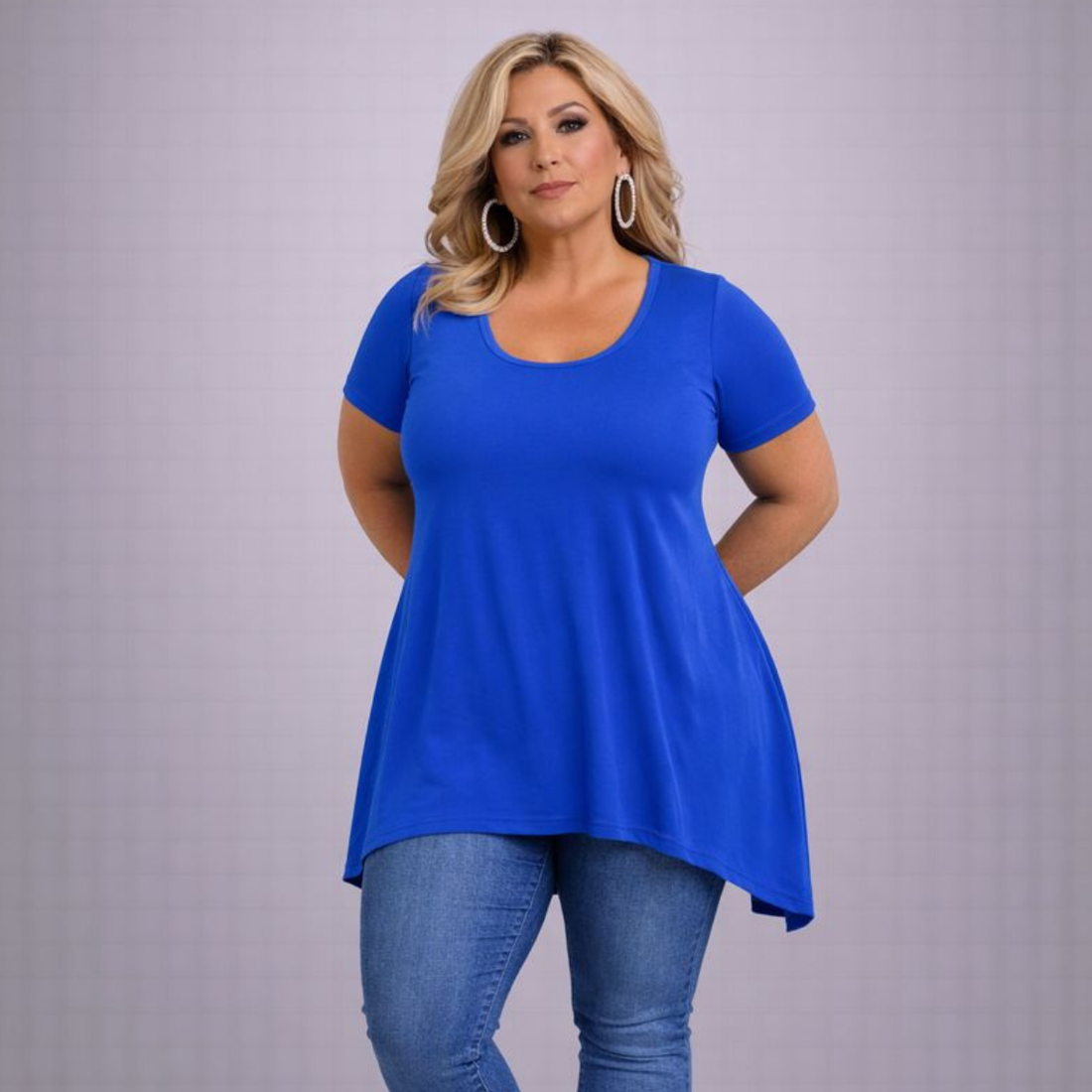 The Top That Goes With Everything: Plain Short Sleeve Hanky Hem Swing Top