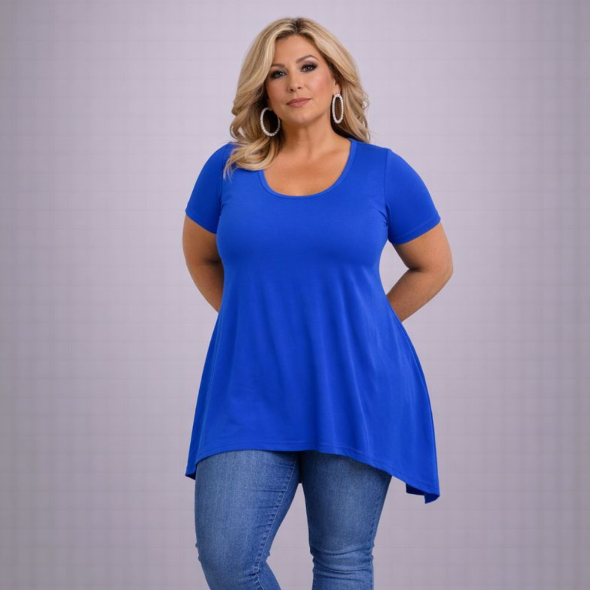 The Top That Goes With Everything: Plain Short Sleeve Hanky Hem Swing Top
