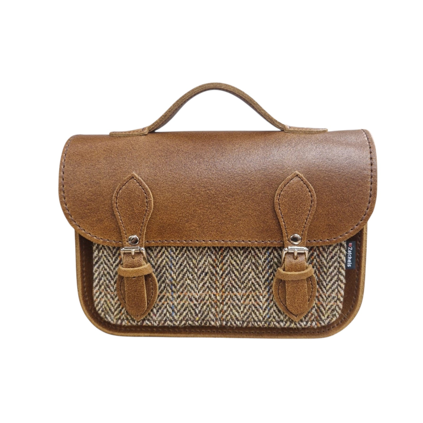 Zatchels Midi Tannery and Tweed Satchel in Tan — one of three handmade-in-England leather bags compared in this guide from ALTOE