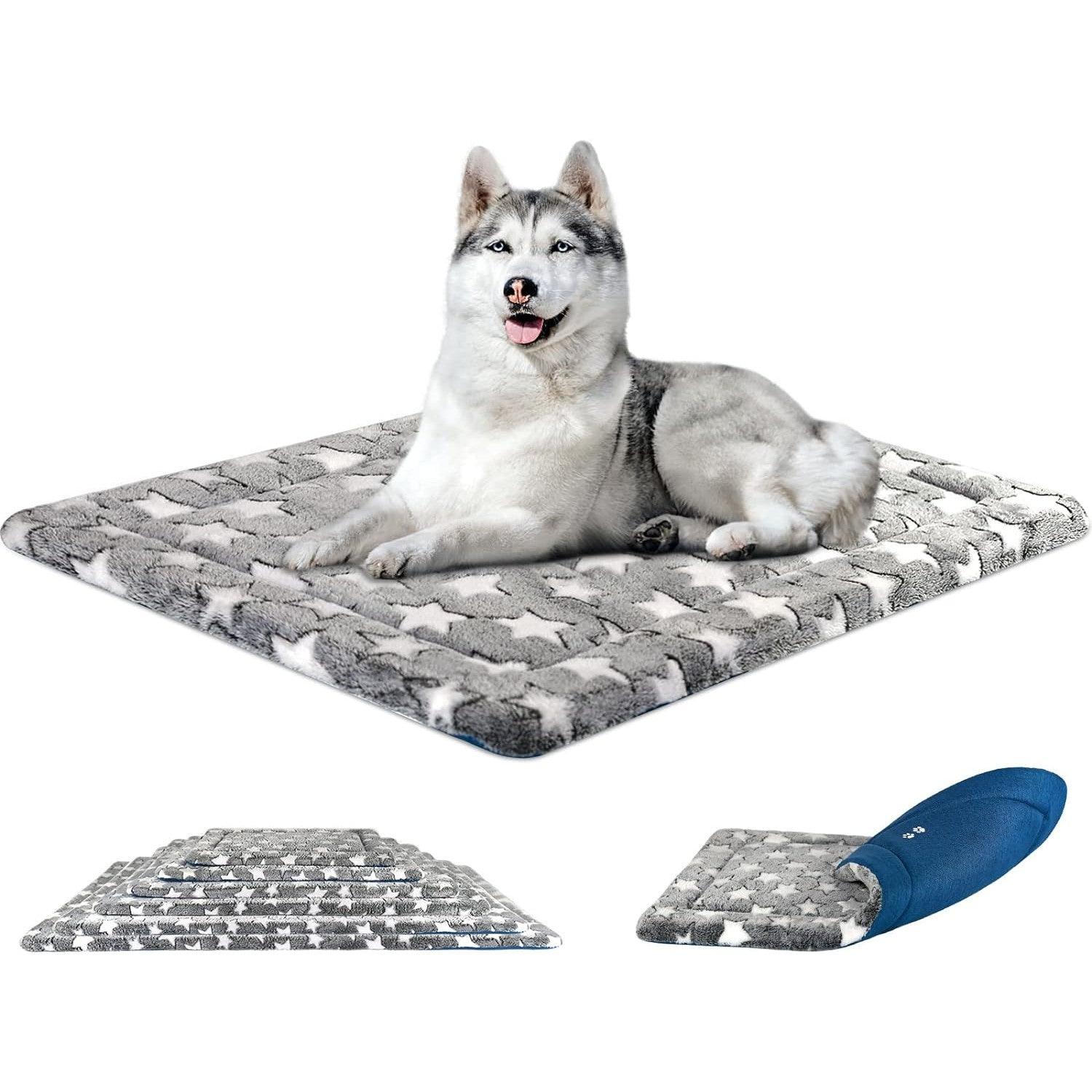 KROSER Reversible Dog Crate Mat | Washable Foam Pet Bed - 91x61cm