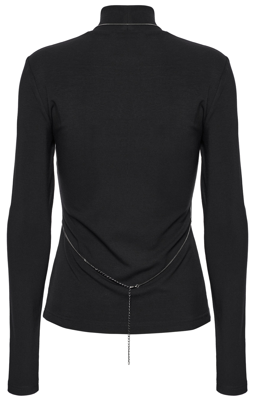 Punk Rave Morrigan Bat Chain Goth Top – Black Mesh Knit Blouse