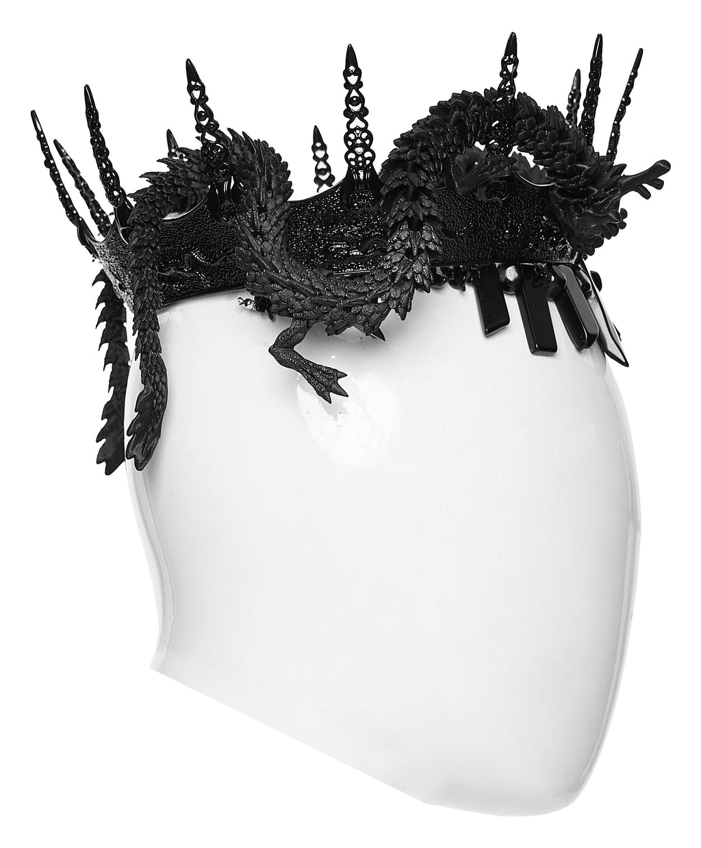 Punk Rave Goth Coiling Dragon Crown | 3D Printed Spiked Headpiece