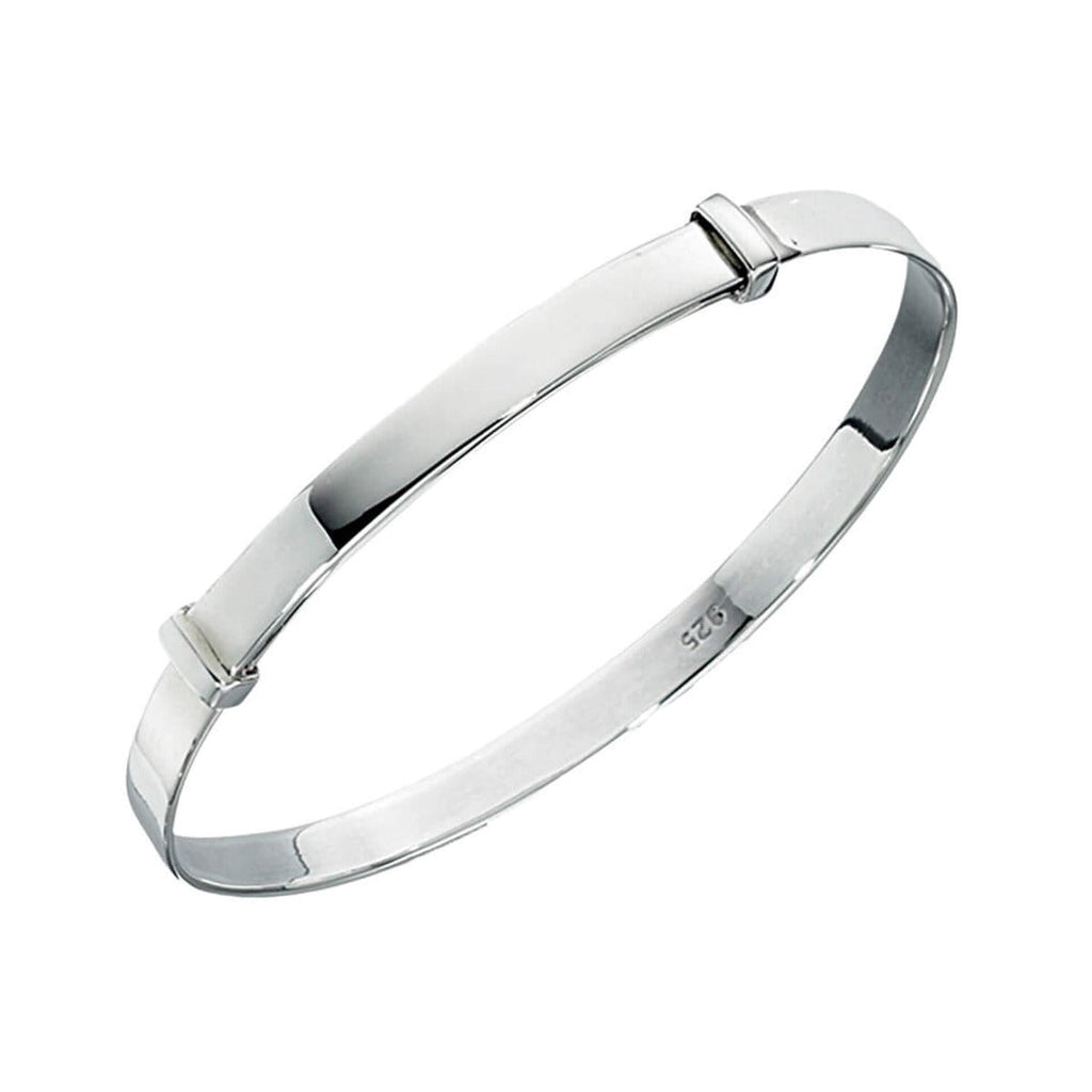 Gecko Jewellery Sterling Silver Plain Expandable Baby Bangle Bracelet