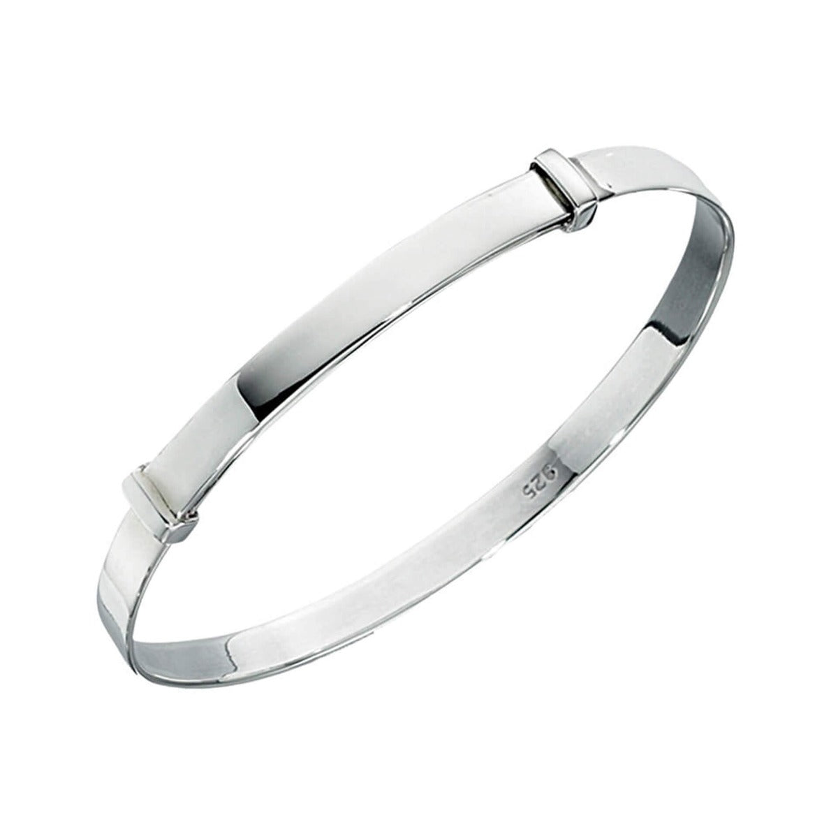 Gecko Jewellery Sterling Silver Plain Expandable Baby Bangle Bracelet