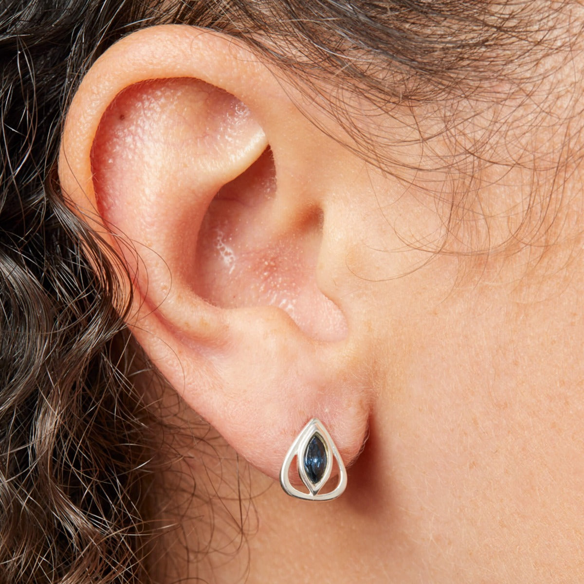 Gecko Jewellery Sterling Silver Montana Blue Crystal Teardrop Earrings