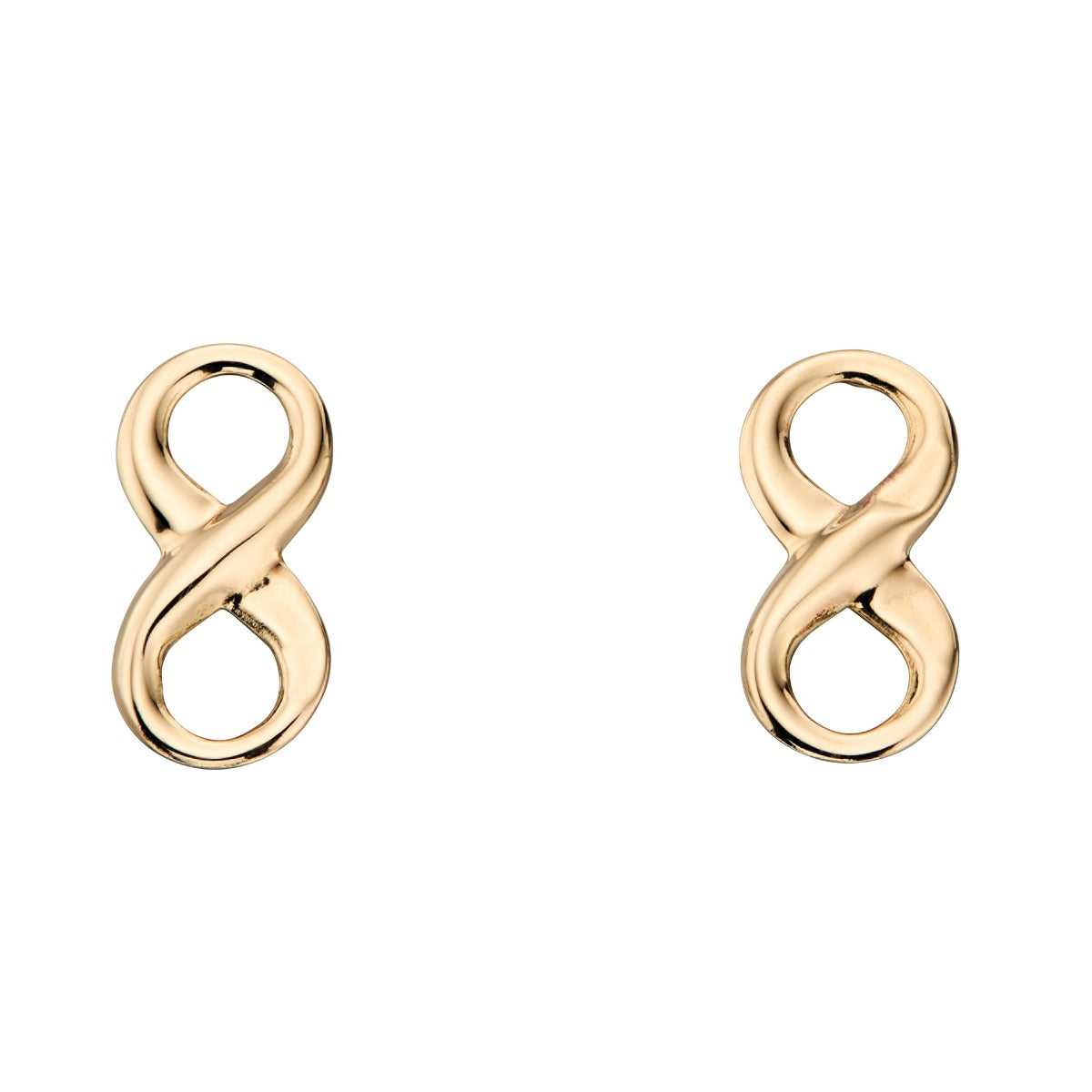 Gecko Jewellery 9ct Yellow Gold Infinity Symbol Stud Earrings