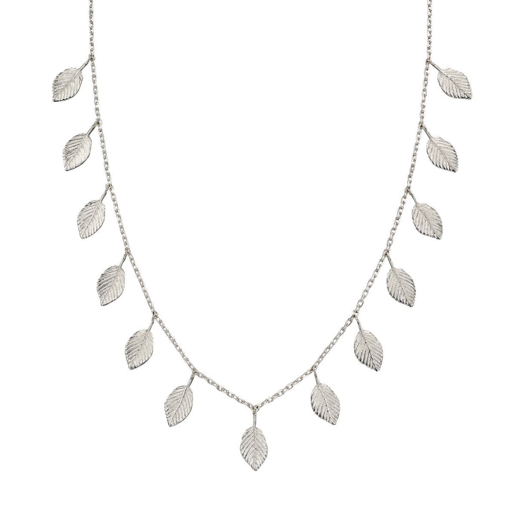 Gecko Jewellery Sterling Silver Multi Leaf Necklace | 45cm-50cm