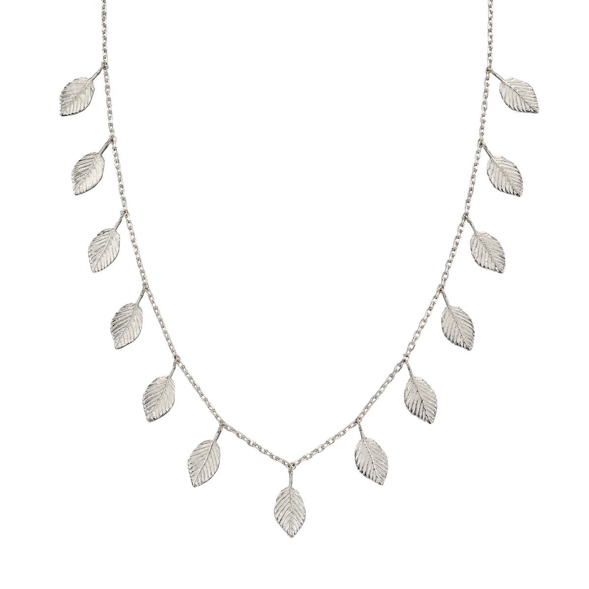 Gecko Jewellery Sterling Silver Multi Leaf Necklace | 45cm-50cm