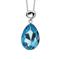 Gecko Jewellery Aquamarine Crystal Teardrop Pendant in Sterling Silver