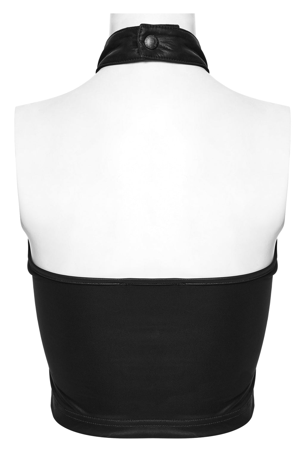 Punk Rave Valora Crimson Cross Faux Fur Halter Top - Gothic Style
