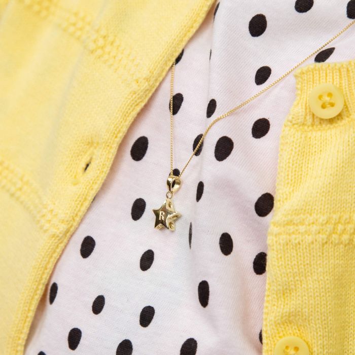 Gecko Jewellery 9ct Yellow Gold Small Star Pendant for Engraving