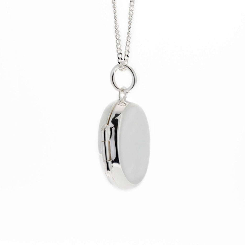 Gecko Jewellery Small Oval Locket Pendant | Engravable Sterling Silver