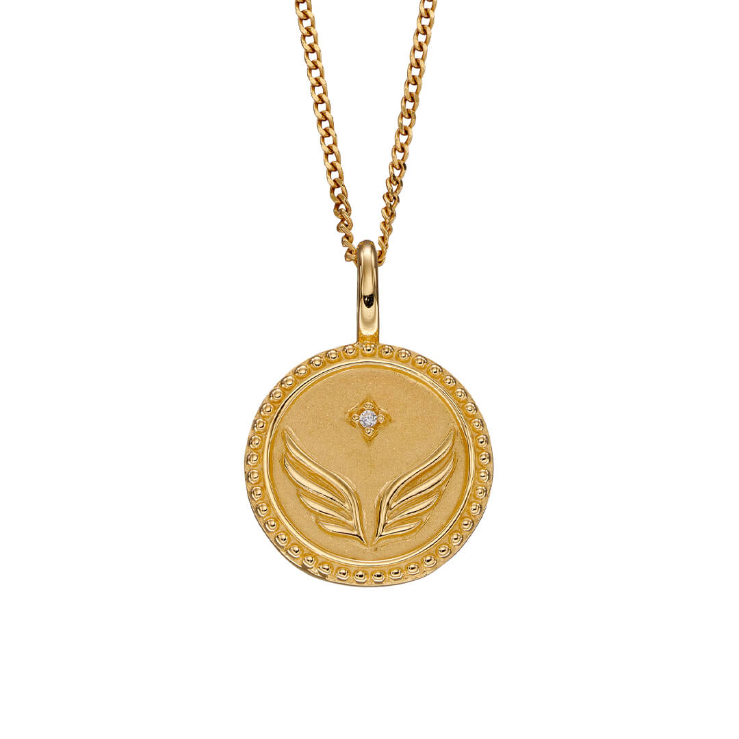 Gecko Jewellery Sterling Silver Wings Pendant with Cubic Zirconia