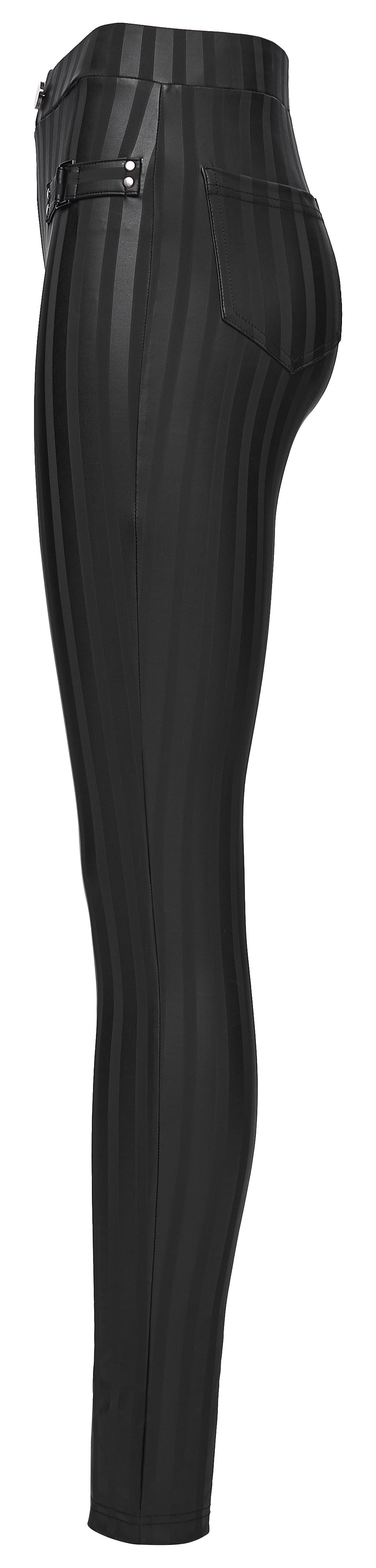 Punk Rave Althea Goth Leggings – High-Waisted Buckle Strap Skinny Pants