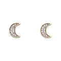 Moon Diamond Stud Earrings in 9ct Gold | Gecko Jewellery Retail