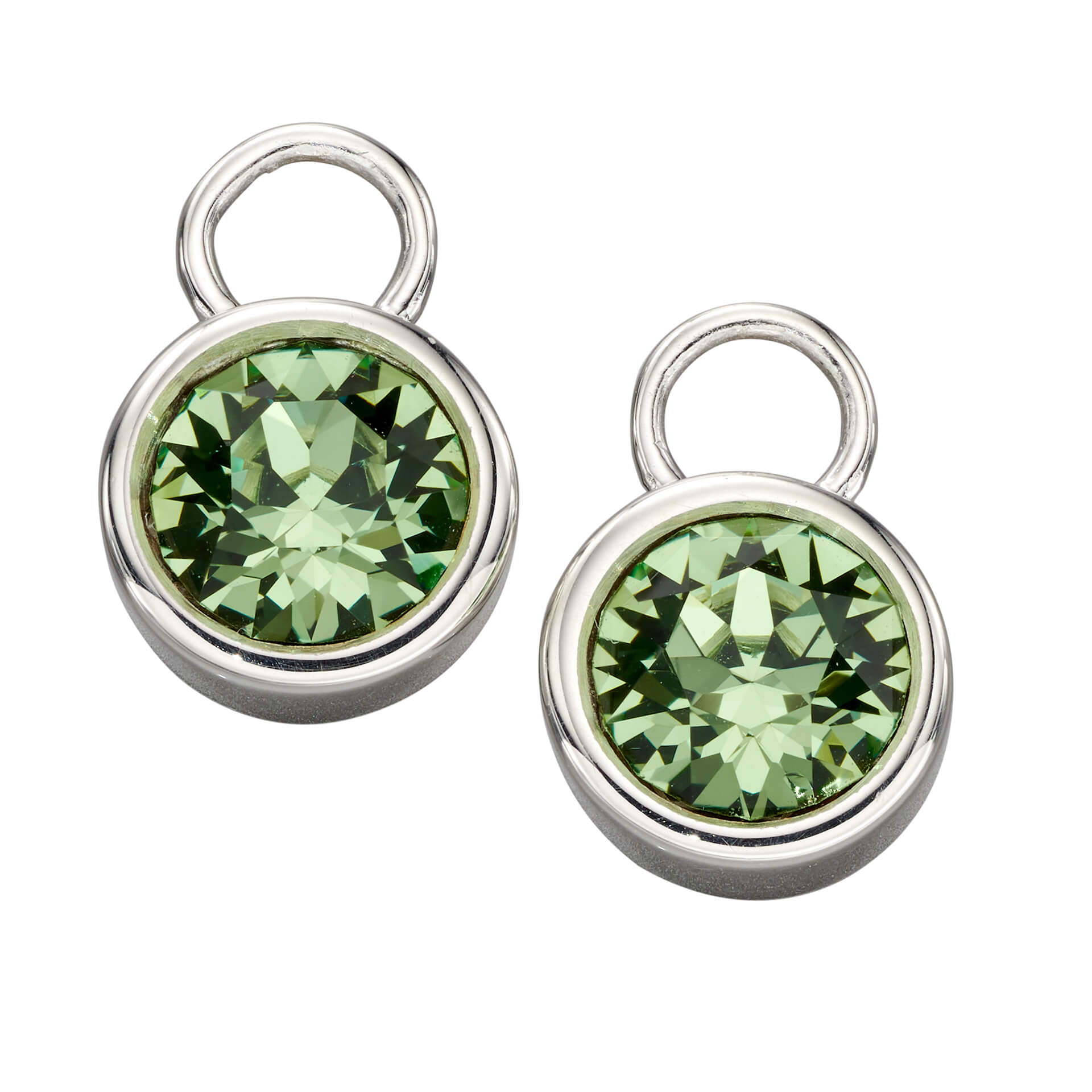 Gecko Jewellery Crystal Birthstone Hoop Earring Charms in Sterling Silver