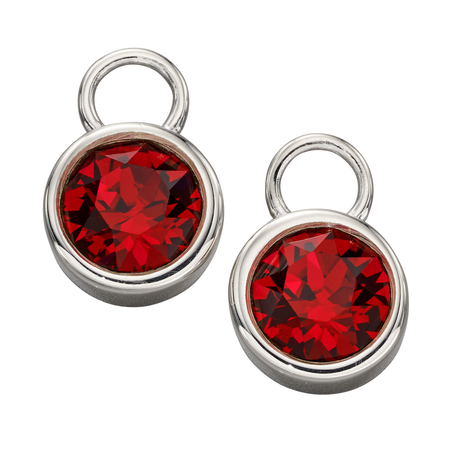 Gecko Jewellery Crystal Birthstone Hoop Earring Charms in Sterling Silver