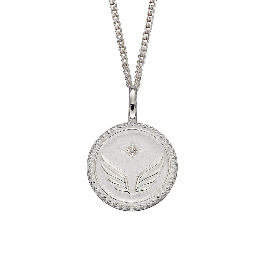 Gecko Jewellery Sterling Silver Wings Pendant with Cubic Zirconia