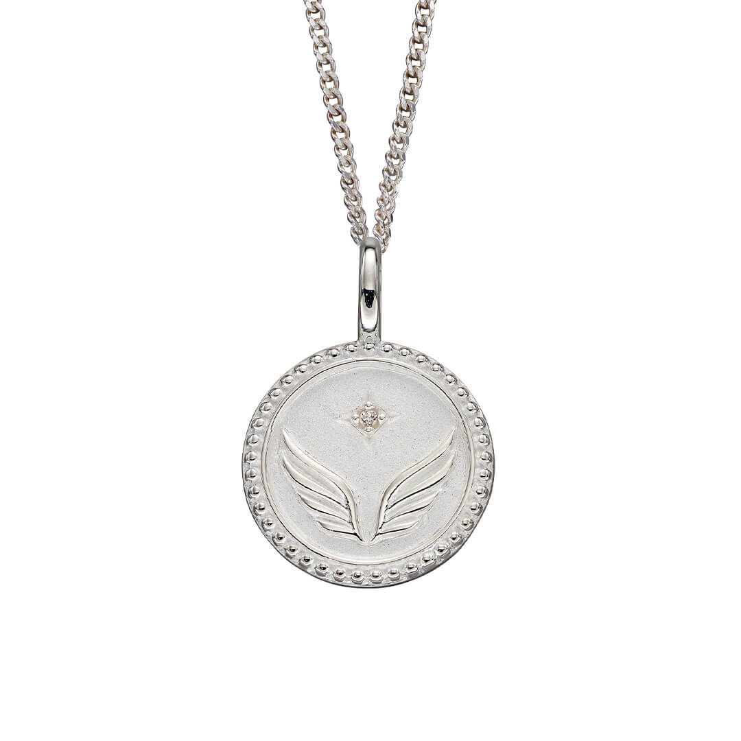 Gecko Jewellery Sterling Silver Wings Pendant with Cubic Zirconia