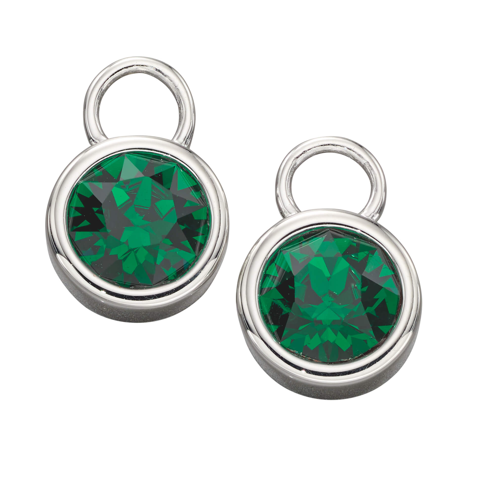 Gecko Jewellery Crystal Birthstone Hoop Earring Charms in Sterling Silver