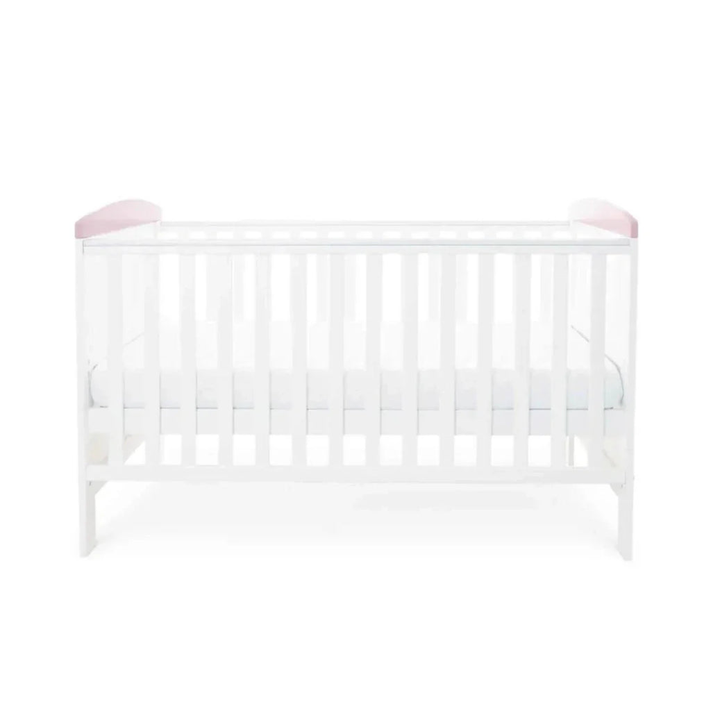 Ickle Bubba Coleby Style Cot Bed Elephant Love Pink - Premium Pocket Sprung Mattress