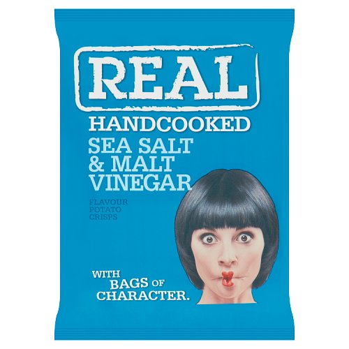 REAL Crisps Salt & Vinegar Potato Crisps – Gourmet Savory Snacks 35g
