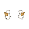 Gecko Jewellery Bee and Honeycomb Earrings – 18k Yellow Gold Plated