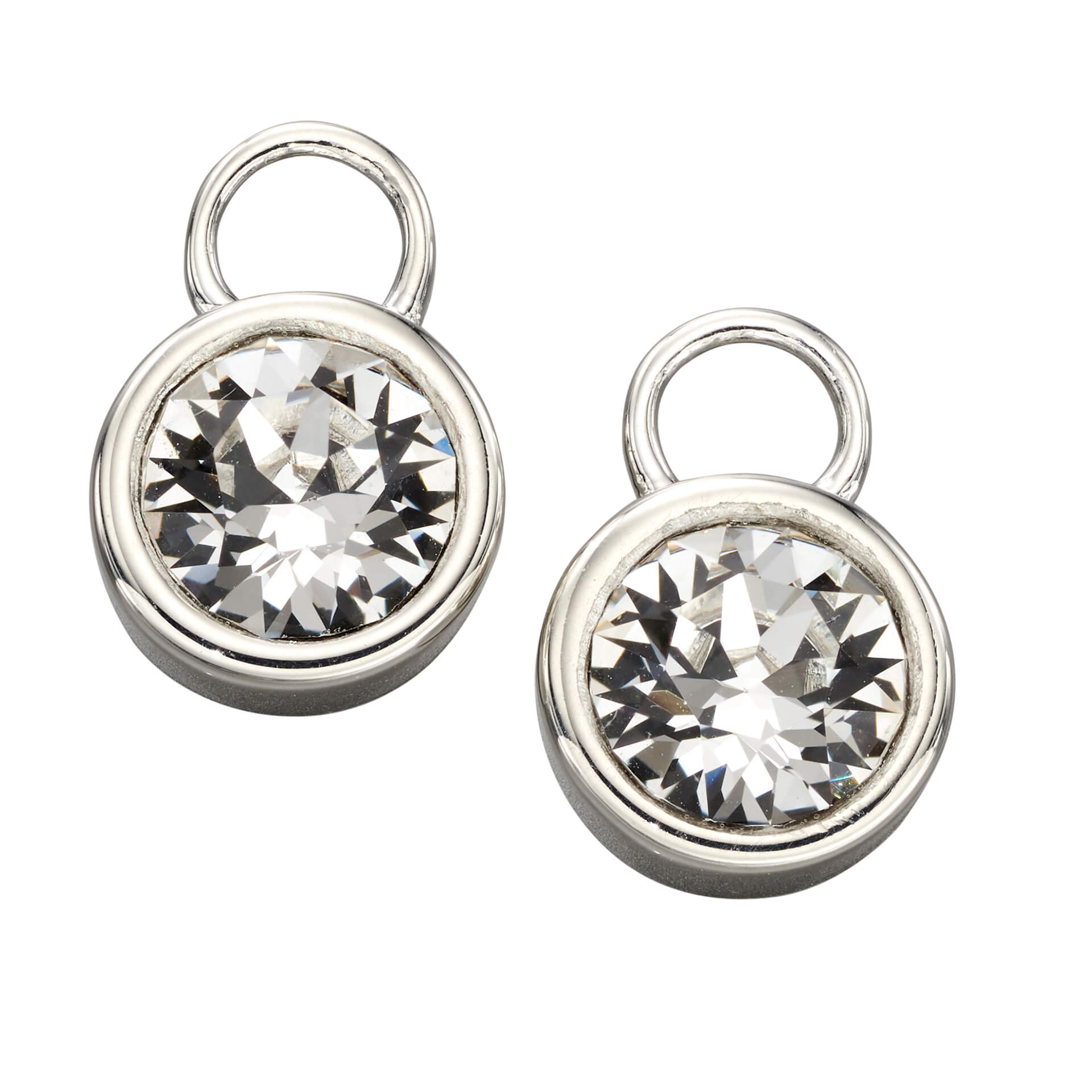 Gecko Jewellery Crystal Birthstone Hoop Earring Charms in Sterling Silver