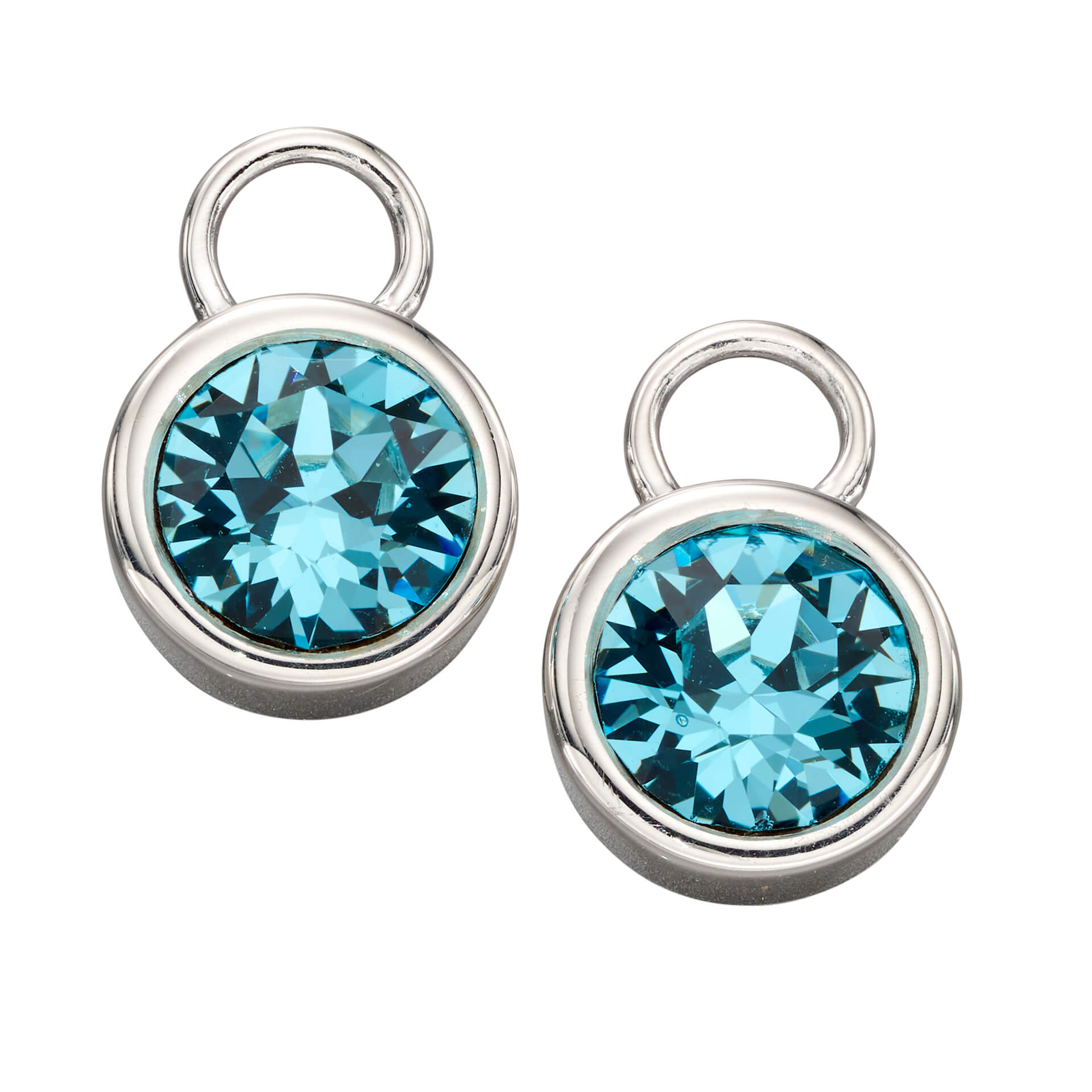 Gecko Jewellery Crystal Birthstone Hoop Earring Charms in Sterling Silver