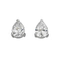 Gecko Jewellery Teardrop Cubic Zirconia Stud Earrings – Silver Finish