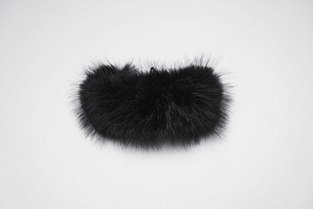 Punk Rave Fluffy Goth Gloves – Opera Length Mesh with Faux Fur Claws