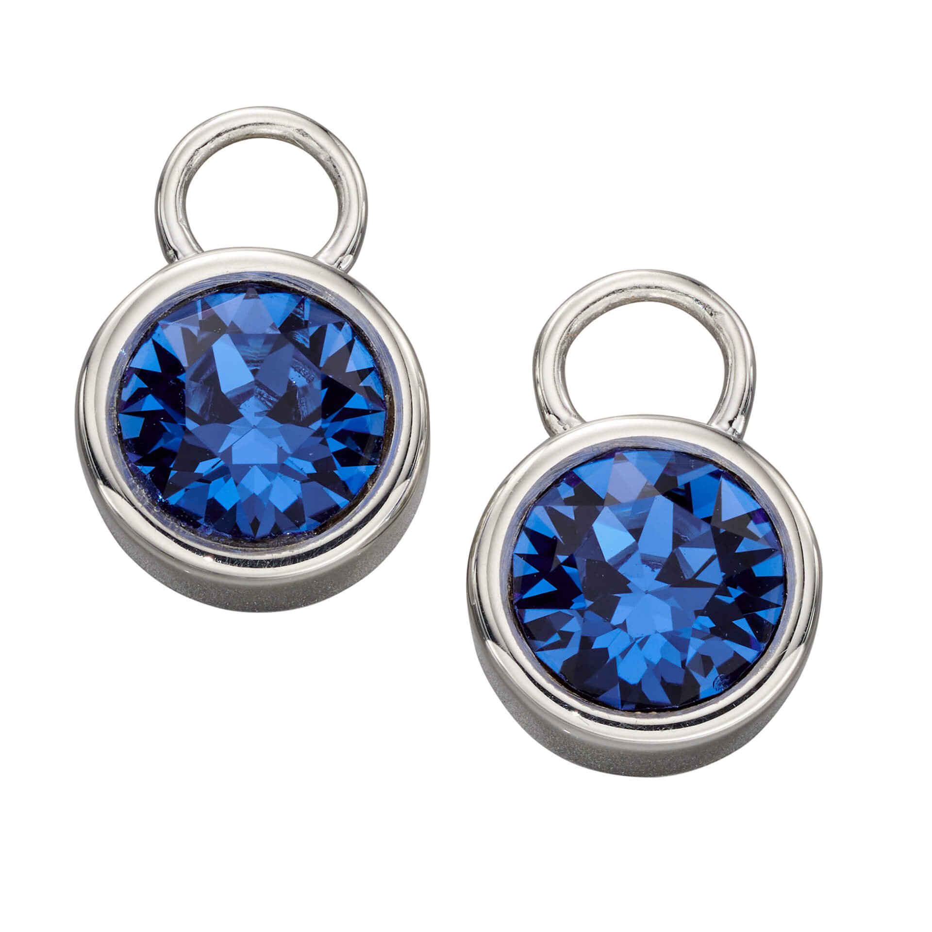 Gecko Jewellery Crystal Birthstone Hoop Earring Charms in Sterling Silver