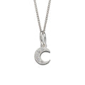Gecko Jewellery Sterling Silver Crescent Moon Pendant with Cubic Zirconia