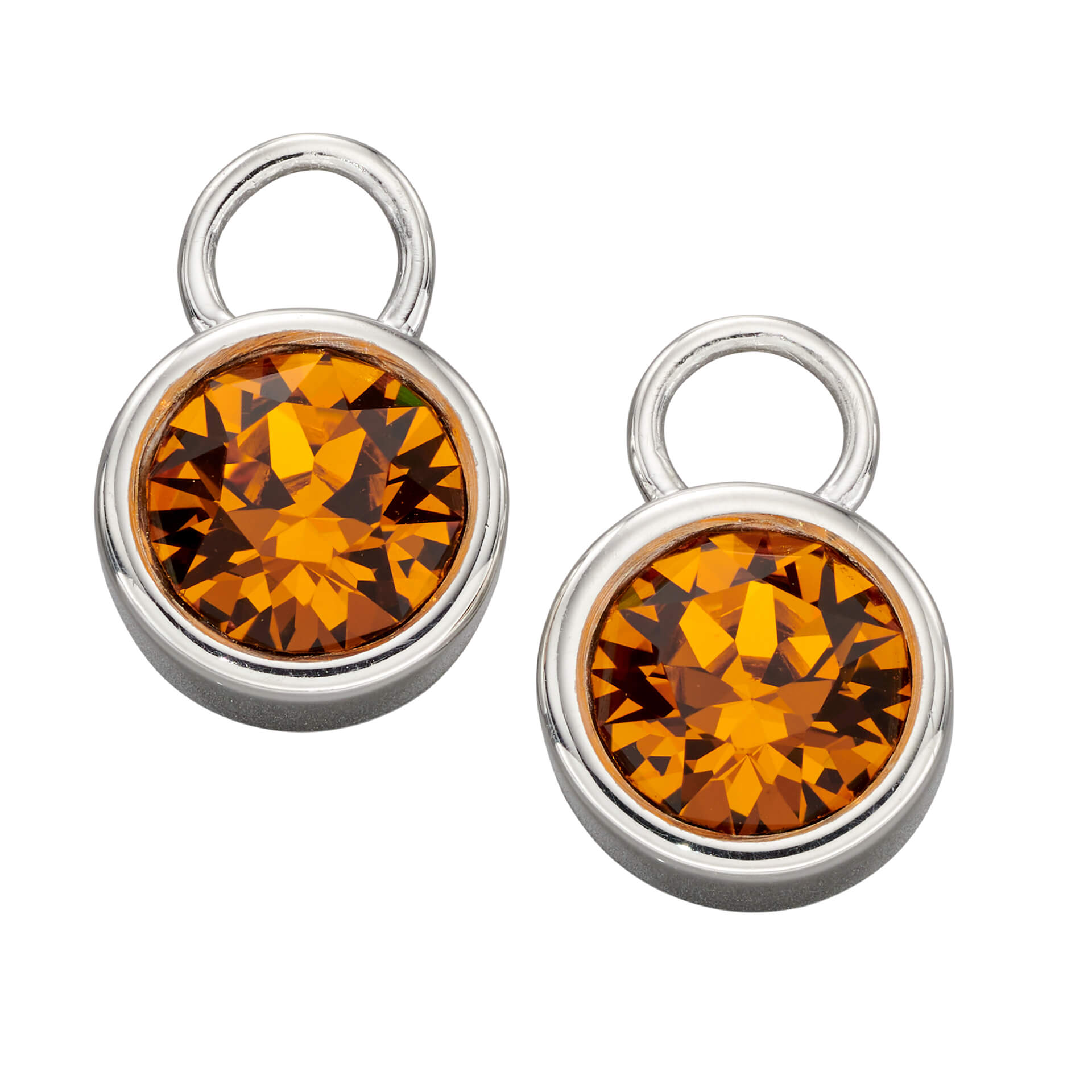 Gecko Jewellery Crystal Birthstone Hoop Earring Charms in Sterling Silver