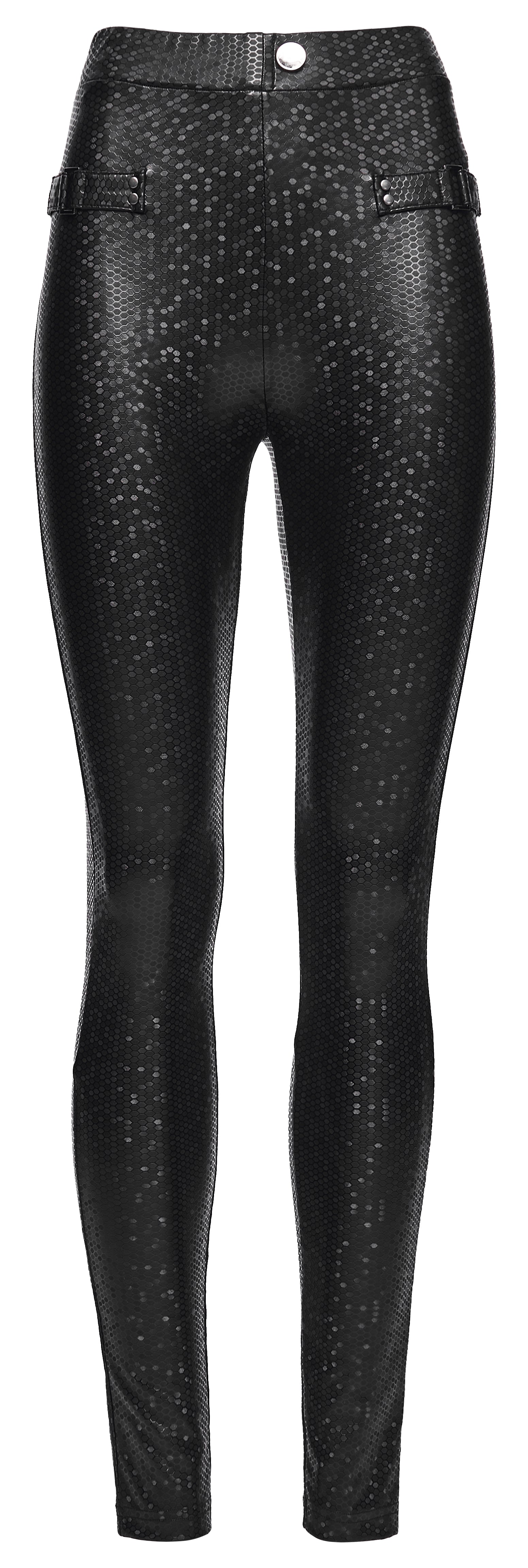 Punk Rave Ravenna Leggings – Black Prism Finish High-Waisted Skinny Fit