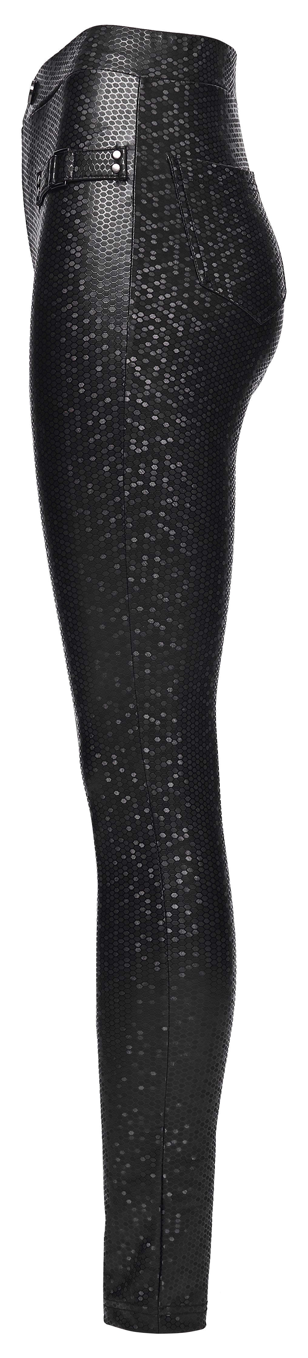Punk Rave Ravenna Leggings – Black Prism Finish High-Waisted Skinny Fit