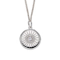 Gecko Jewellery Sterling Silver Diamond Cut Disc Pendant with Stone