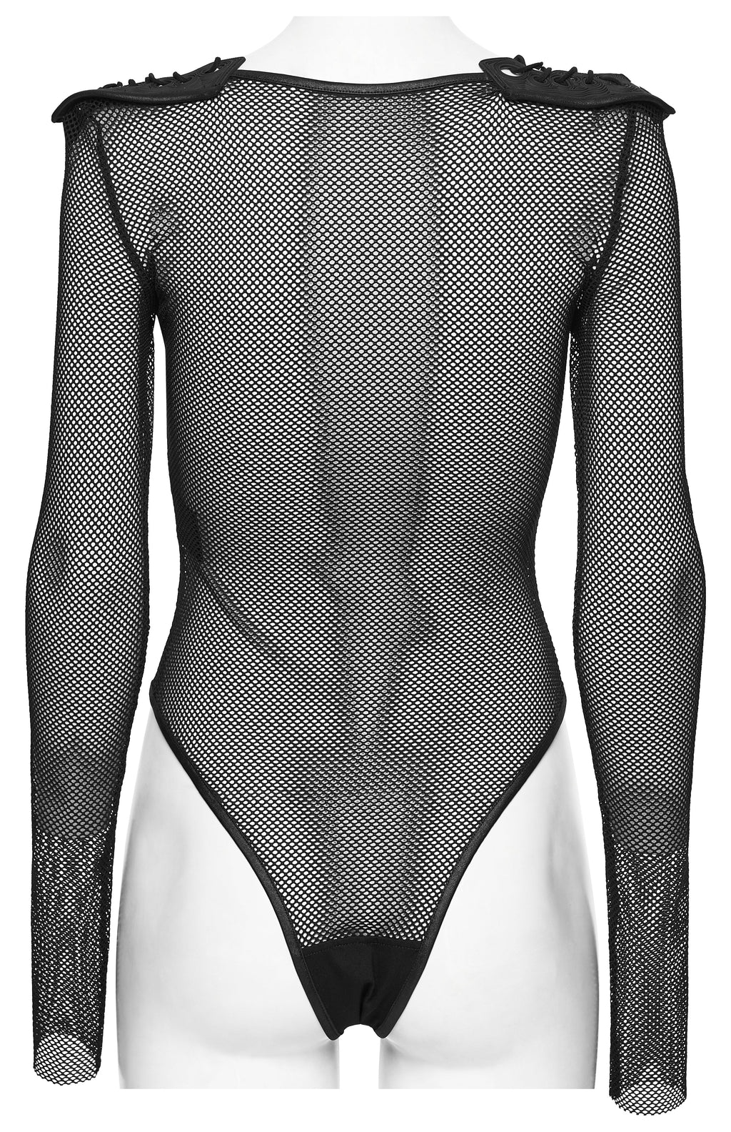 Punk Rave Cyberpunk Armor Mesh Bodysuit – Gothic Long Sleeve Top