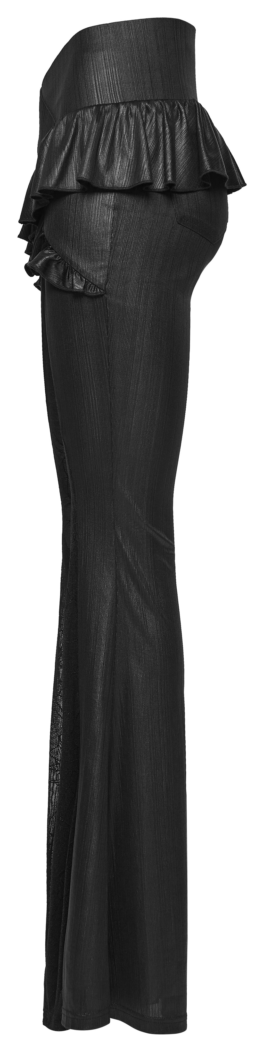 Punk Rave Bellatrix Goth Flared Pants – Spiderweb Mesh High-Waisted