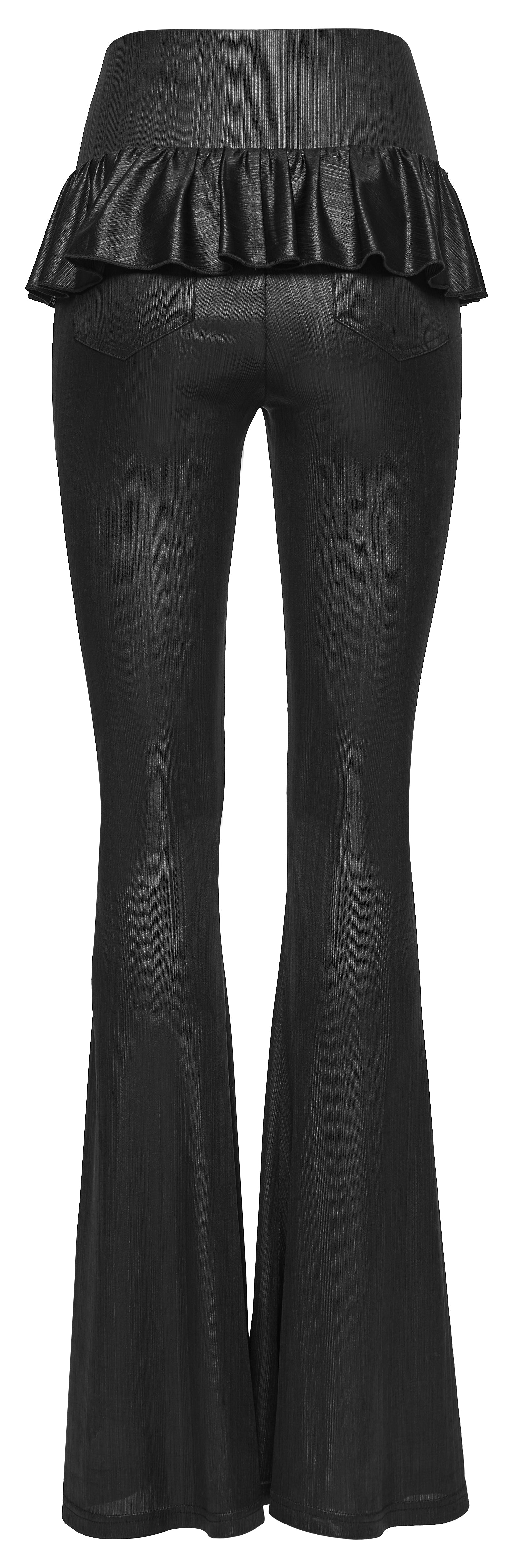 Punk Rave Bellatrix Goth Flared Pants – Spiderweb Mesh High-Waisted