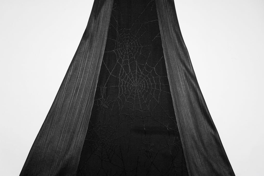 Punk Rave Bellatrix Goth Flared Pants – Spiderweb Mesh High-Waisted