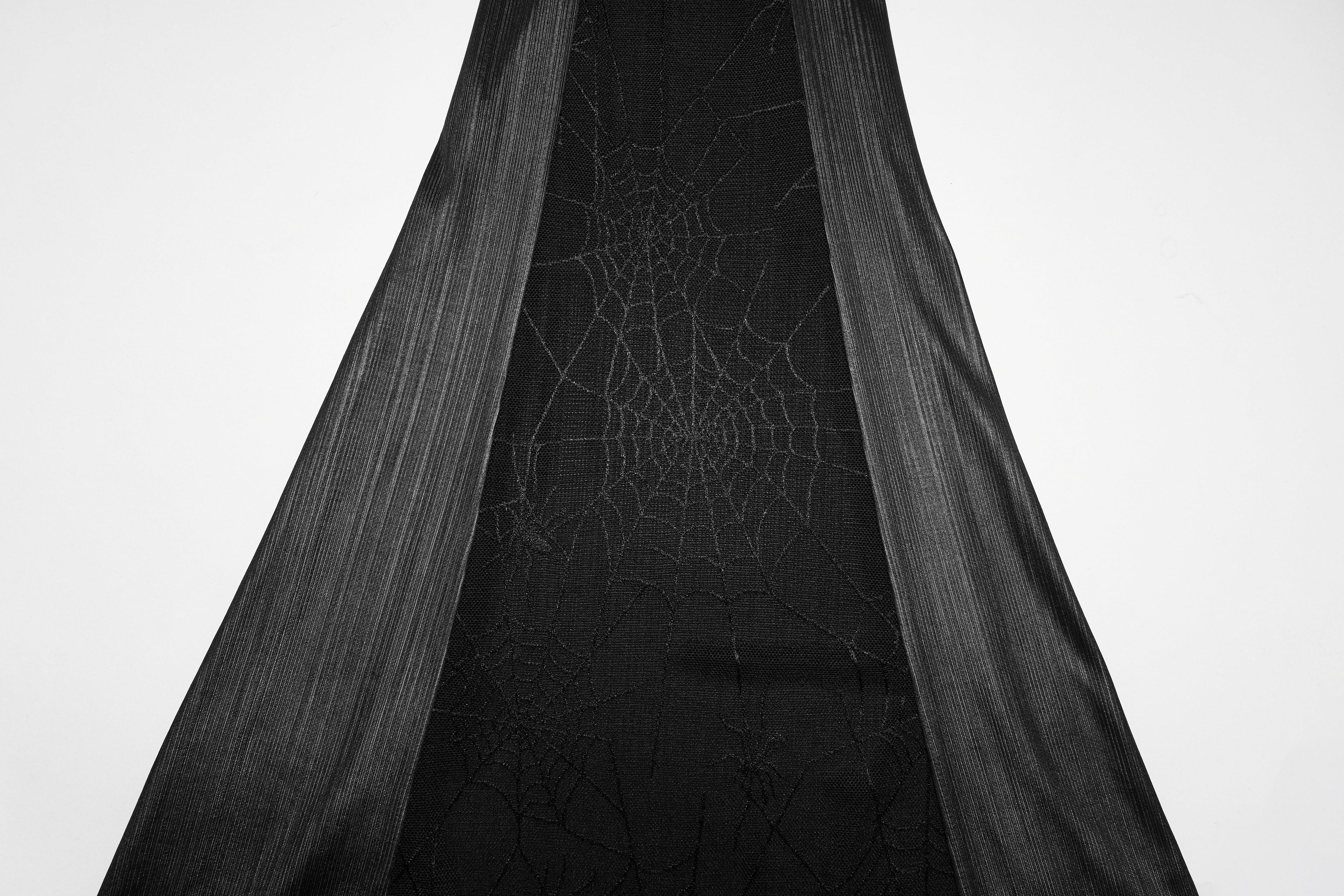 Punk Rave Bellatrix Goth Flared Pants – Spiderweb Mesh High-Waisted